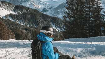 Winter tobogganing on Bussalp
