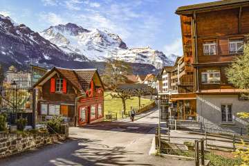 La célèbre rue du village de Wengen.